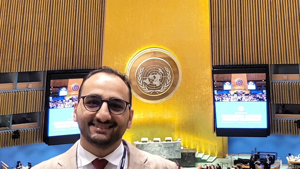 Ahmad Salah im Sitzungssaal der Vereinten Nationen in New York